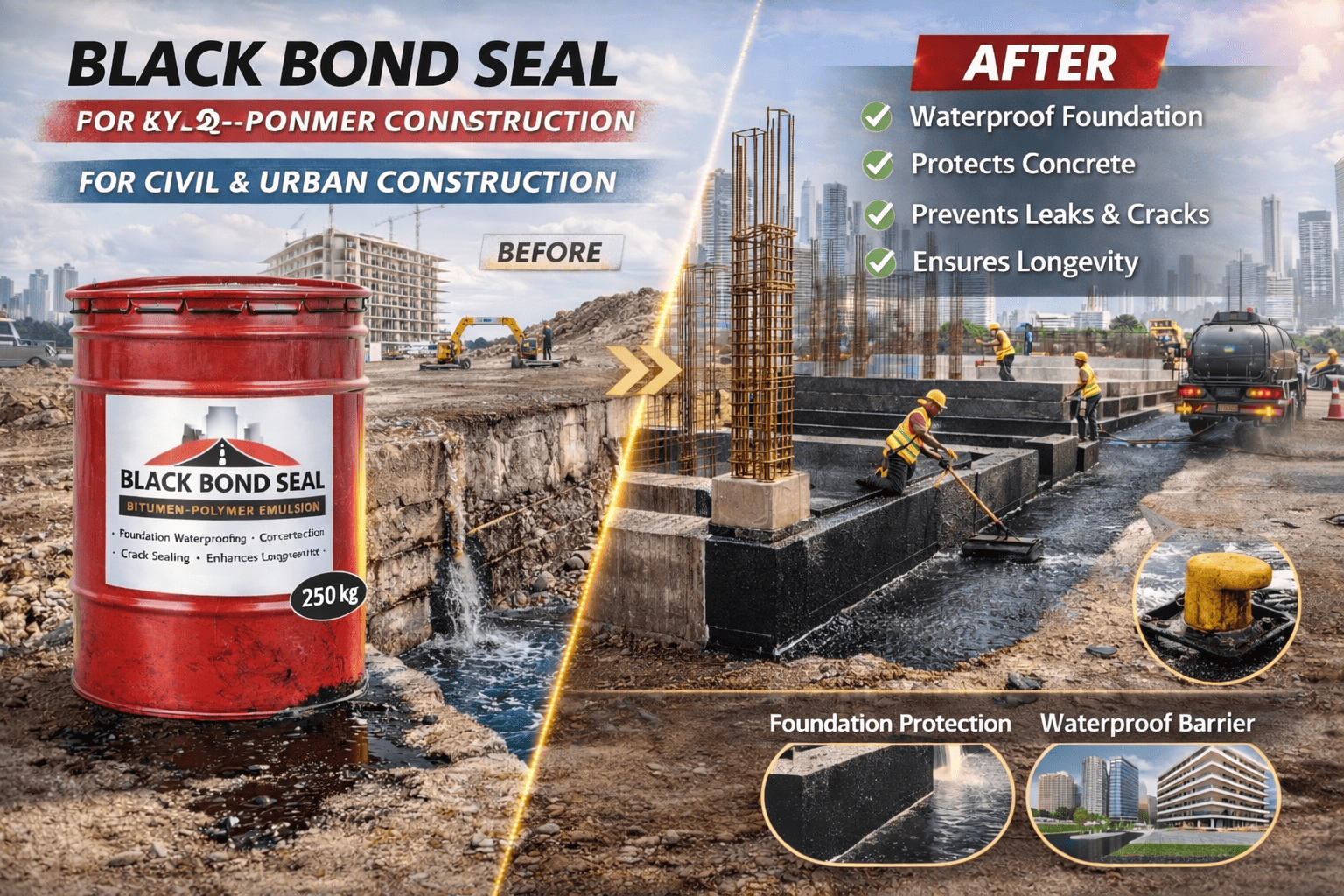 Black Bond Seal for Marine and Coastal Infrastructure