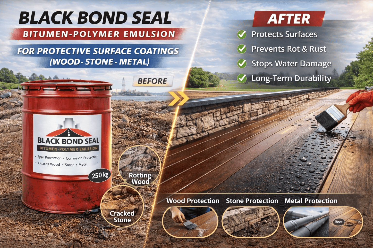 Black Bond Seal for Marine and Coastal Infrastructure