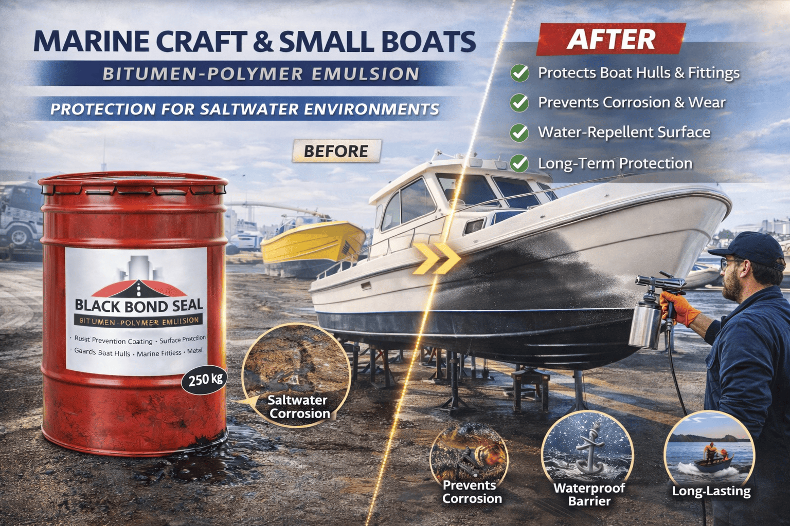 Black Bond Seal for Marine and Coastal Infrastructure