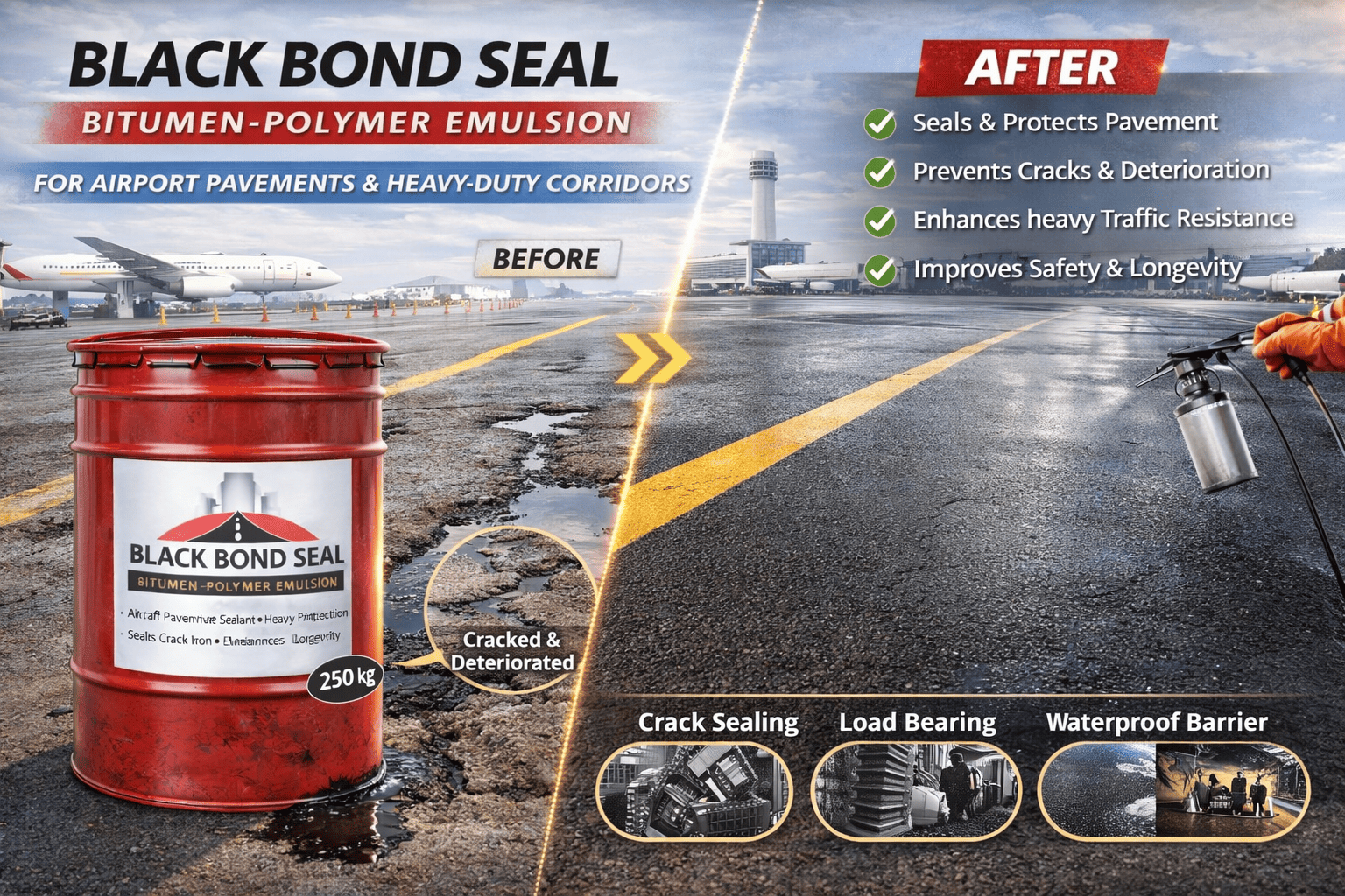 Black Bond Seal for Marine and Coastal Infrastructure